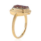 Anillo de Plata Bañada en Oro con Drusa Purpura
