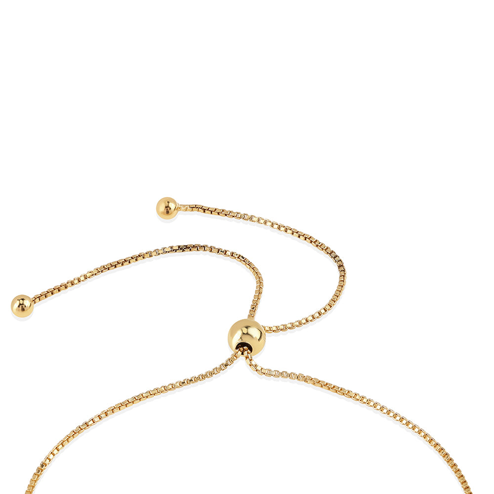 Pulsera de Plata Bañada en Oro con Espinela Negra