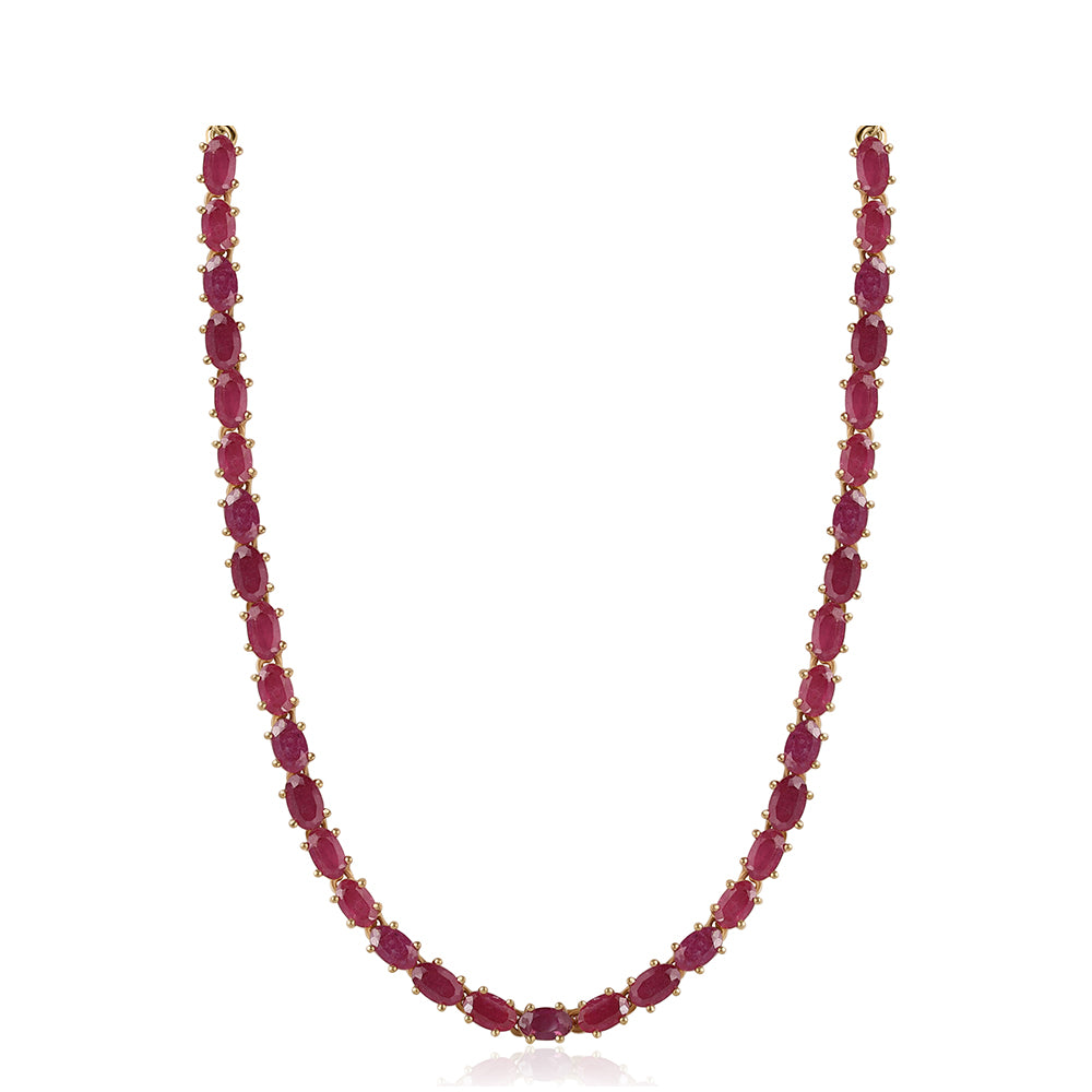 Collar de Plata Bañada en Oro con Rubí de Mozambique 1 