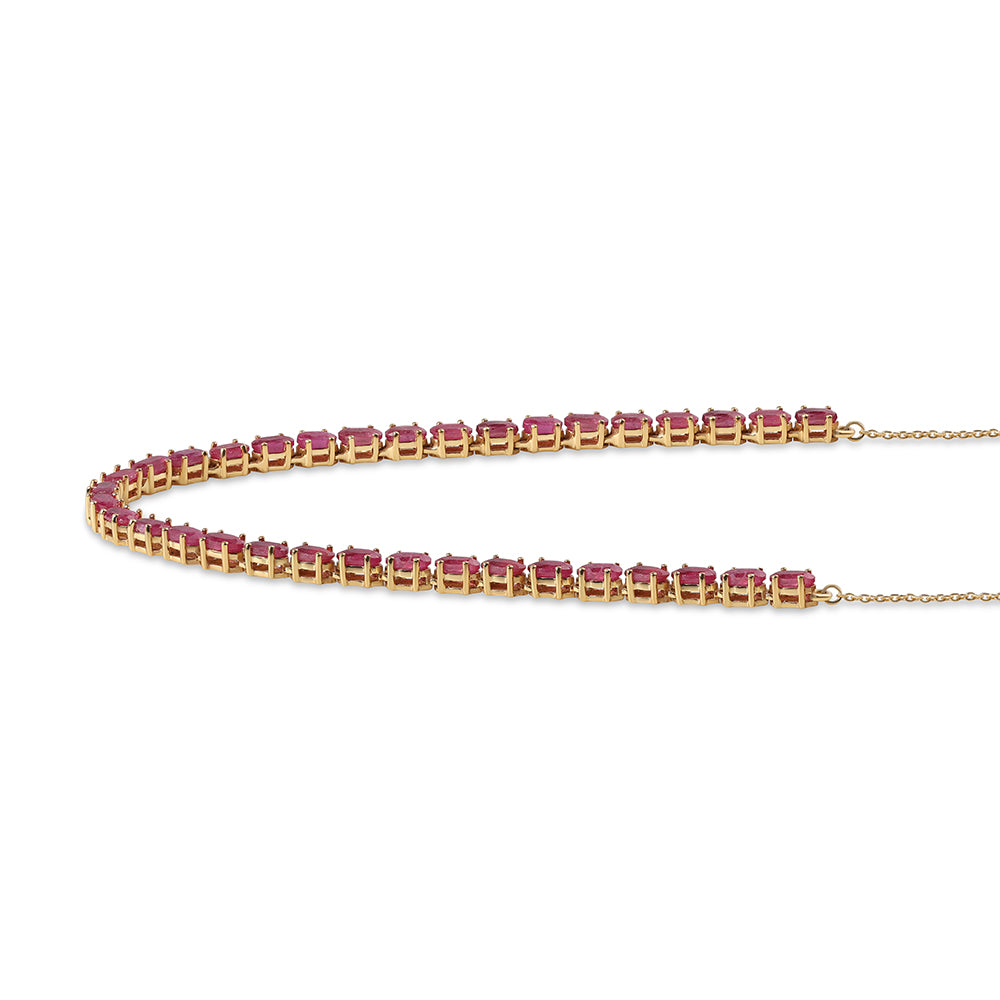 Collar de Plata Bañada en Oro con Rubí de Mozambique 2 