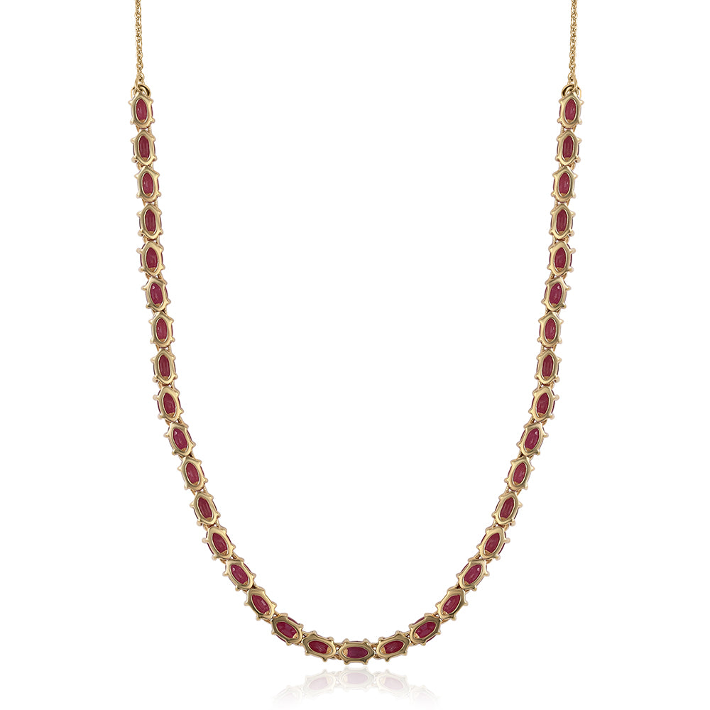 Collar de Plata Bañada en Oro con Rubí de Mozambique 3 