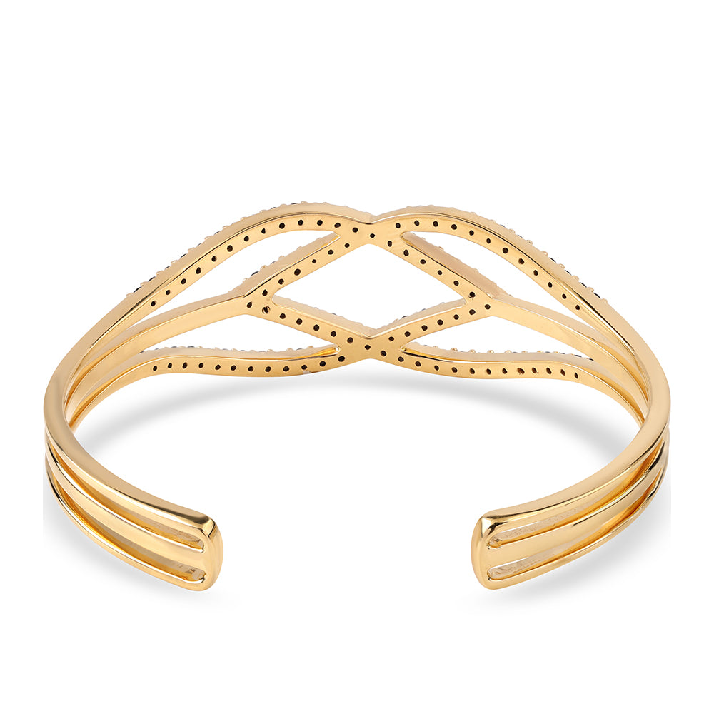 Pulsera de Plata Bañada en Oro con Espinela Negra 3 
