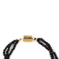 Pulsera de Plata Bañada en Oro con Espinela Negra y Perla blanca de agua dulce