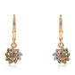Pendientes de Plata Bañada en Oro con Diamante Azul y Diamante blanco