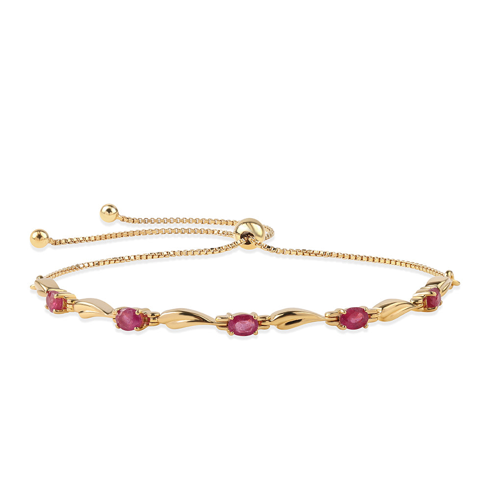 Pulsera de Plata Bañada en Oro con Rubí de Mozambique 1 