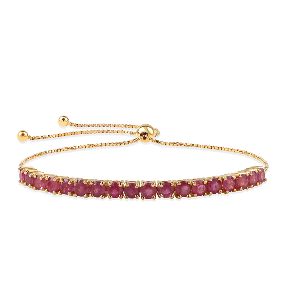 Pulsera de Plata Bañada en Oro con Rubí de Mozambique 1 