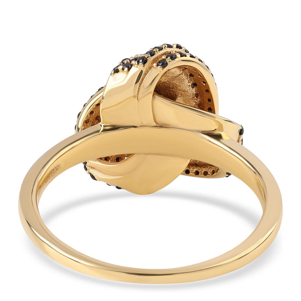 Anillo de Plata Bañada en Oro con Espinela Negra 3 
