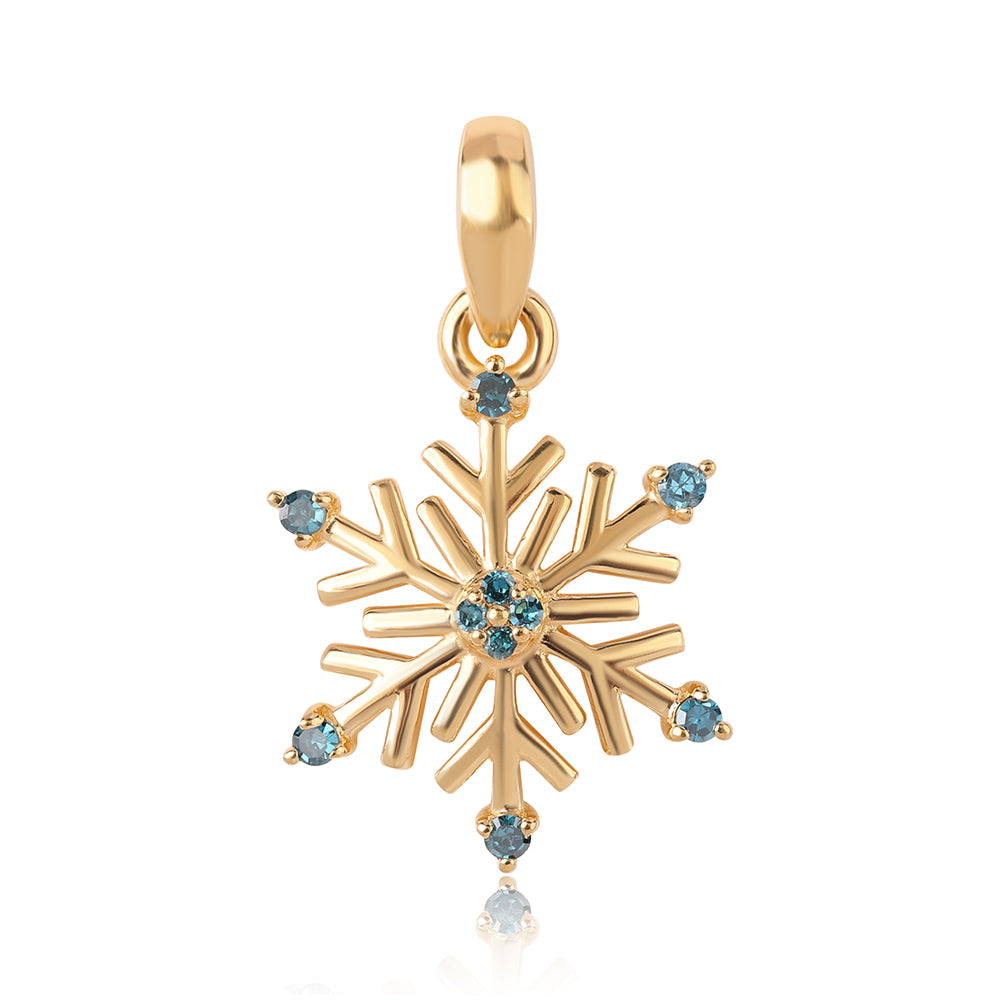 Colgante de Plata Bañada en Oro con Diamante Azul 1 