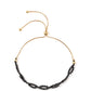 Pulsera de Plata Bañada en Oro con Espinela Negra