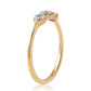Anillo de Plata Bañada en Oro con Diamante Azul