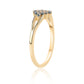 Anillo de Plata Bañada en Oro con Diamante Azul