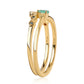 Conjunto de Plata Bañada en Oro con Diamante Azul y Esmeralda de Brasil ( Anillo )