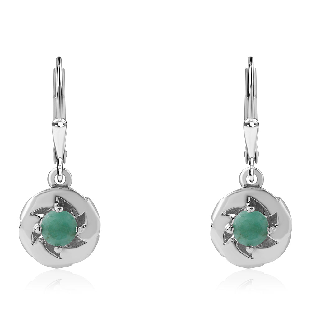 Pendientes de Plata con Esmeralda de Brasil 1 