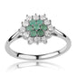 Anillo de Plata con Esmeralda de Brasil y Topacio Blanco