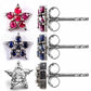 Conjunto de Plata con Rubí de Tailandia y Diamante blanco ( Pendientes )