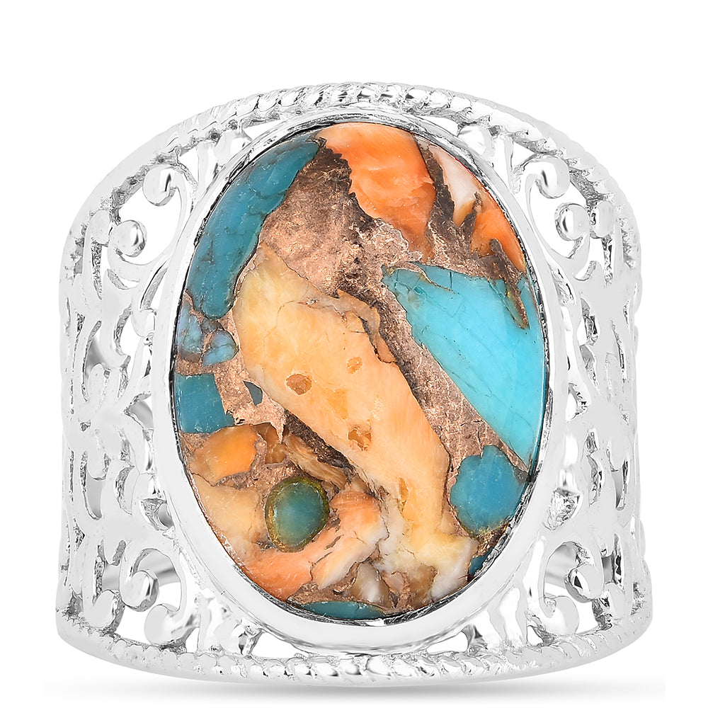 Anillo de Plata con Turquesa Ostra 1 