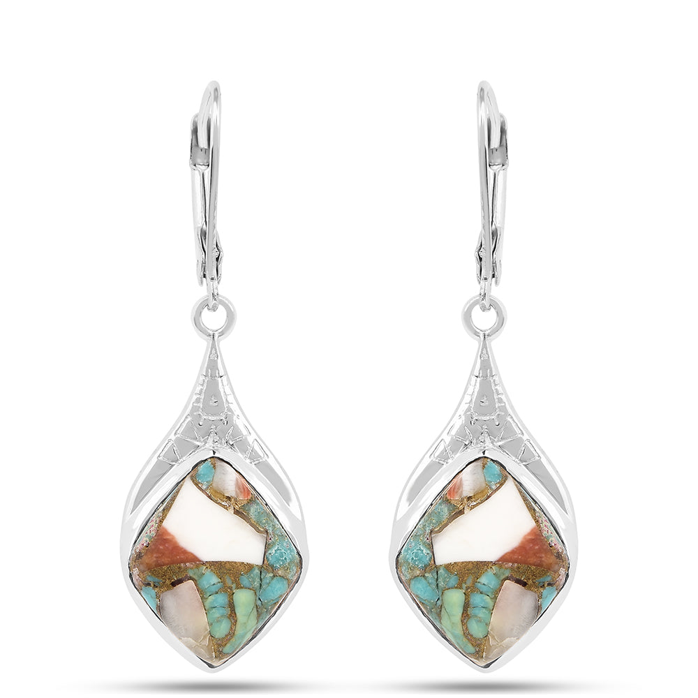 Pendientes de Plata con Turquesa Ostra 1 
