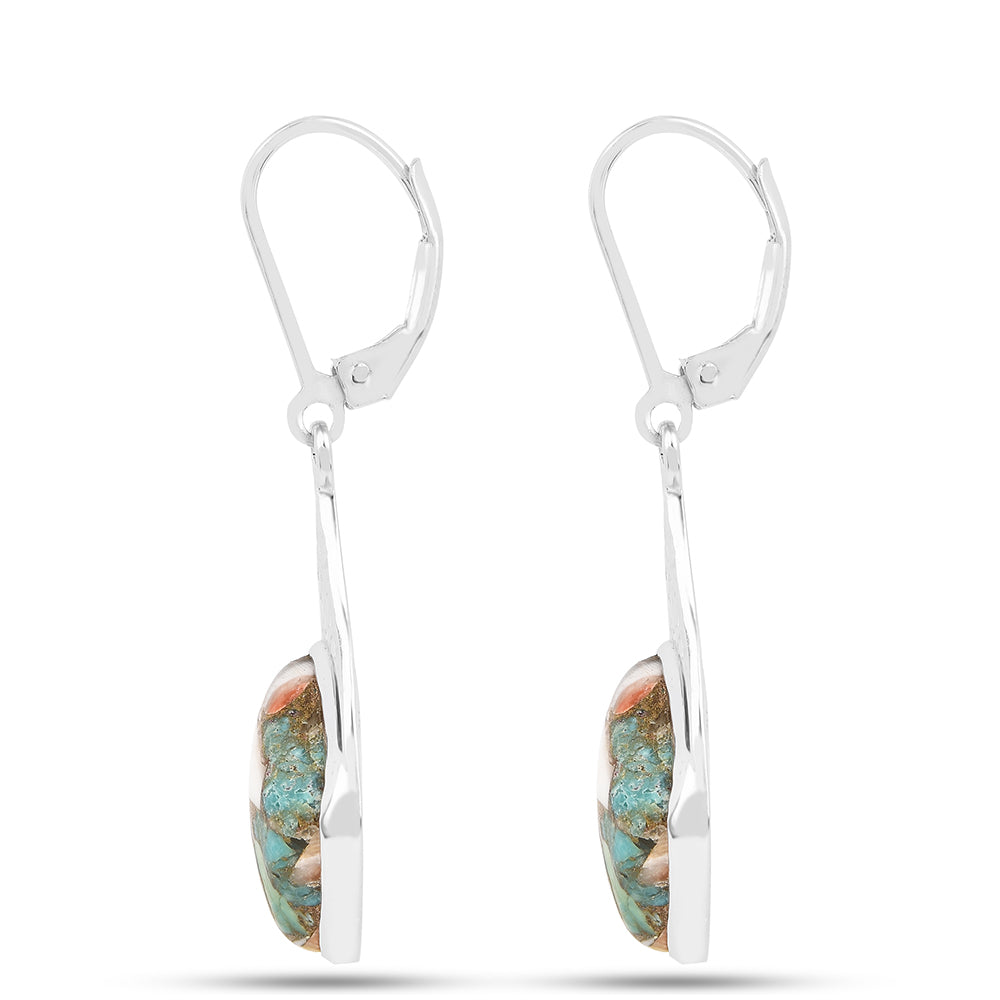 Pendientes de Plata con Turquesa Ostra 2 