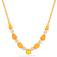 Collar de Plata Bañada en Oro con Ópalo Fuego y Zircón Blanco