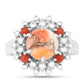 Anillo de Plata con Turquesa Ostra y Coral Rojo