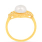 Anillo de Plata Bañada en Oro con Perla de Agua Dulce Crema