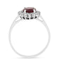 Anillo de Plata con Rubí de Tailandia y Zircón Blanco