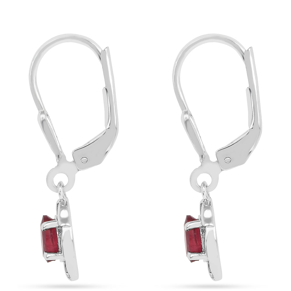 Pendientes de Plata con Rubí de Tailandia