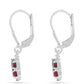 Pendientes de Plata con Rubí de Tailandia y Zircón Blanco