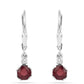 Pendientes de Plata con Rubí de Tailandia y Zircón Blanco