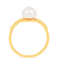 Anillo de Plata Bañada en Oro con Perla de Agua Dulce Crema