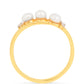 Anillo de Plata Bañada en Oro con Perla de Agua Dulce Crema y Zircón Blanco