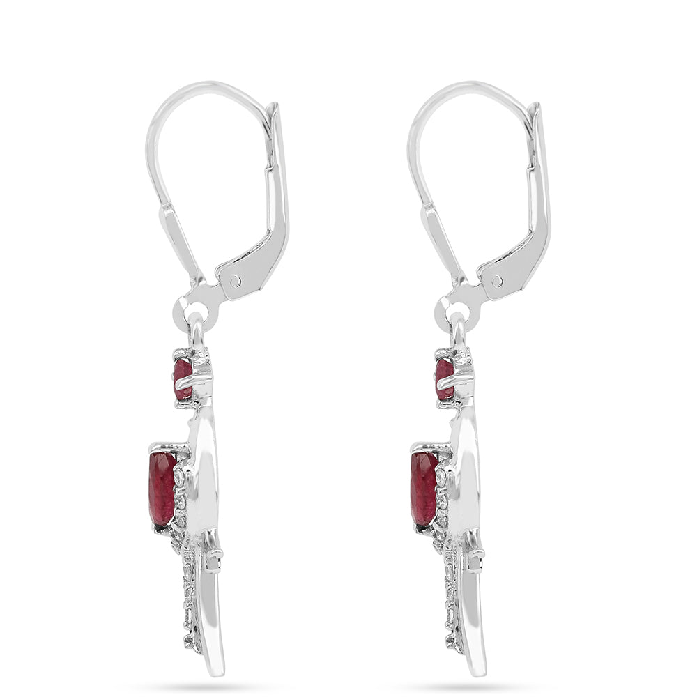 Pendientes de Plata con Rubí de Tailandia 2 