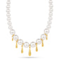 Collar de Plata Bañada en Oro con Perla de Agua Dulce Crema