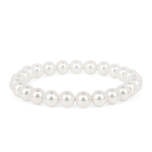 Conjunto de Plata Bañada en Oro con Perla de Agua Dulce Crema ( Pendientes +Pulsera )