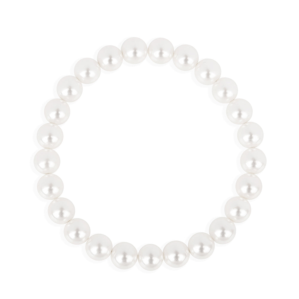 Conjunto de Plata Bañada en Oro con Perla de Agua Dulce Crema ( Pendientes +Pulsera ) 3 