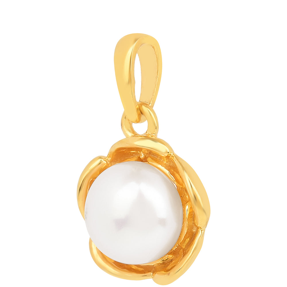 Colgante de Plata Bañada en Oro con Perla de Agua Dulce Crema 2 