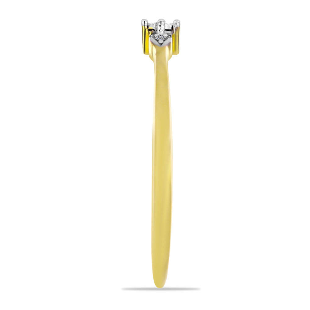 Anillo de Plata Bañada en Oro con Diamante blanco