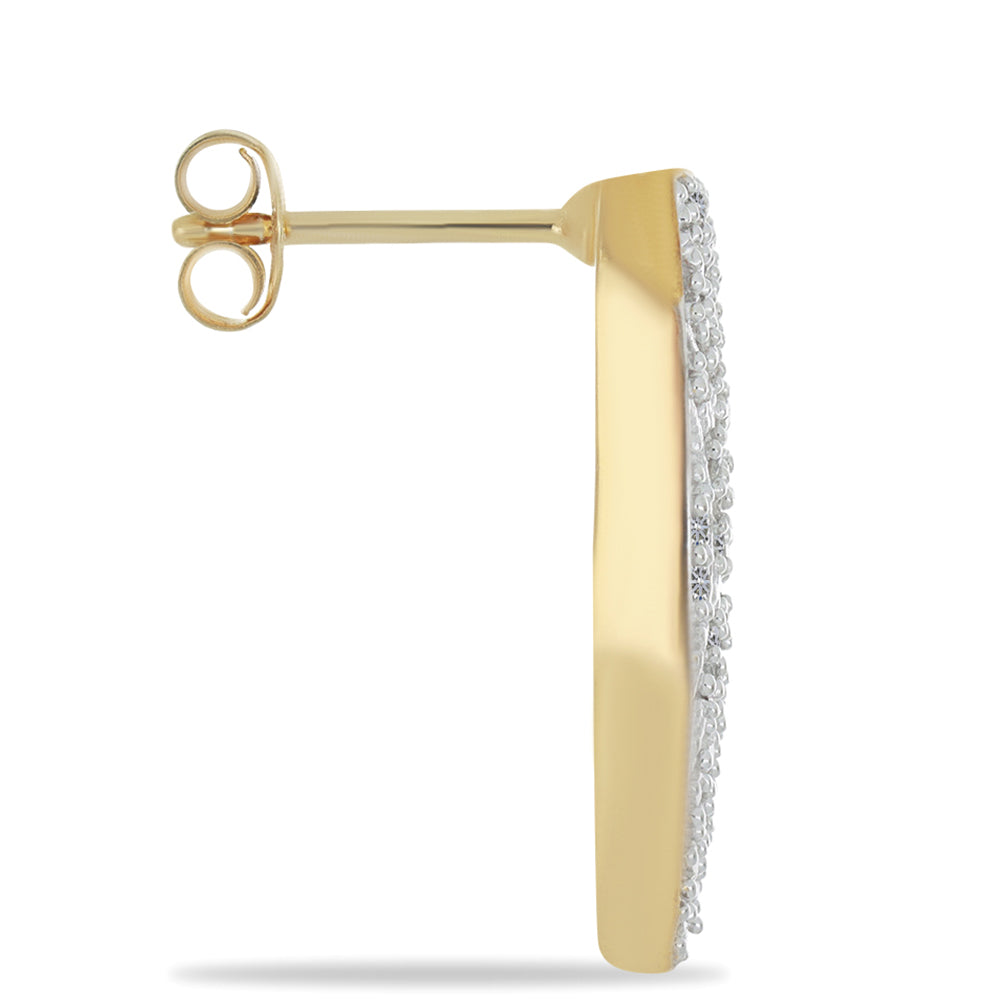 Pendientes de Plata Bañada en Oro con Diamante blanco 4 
