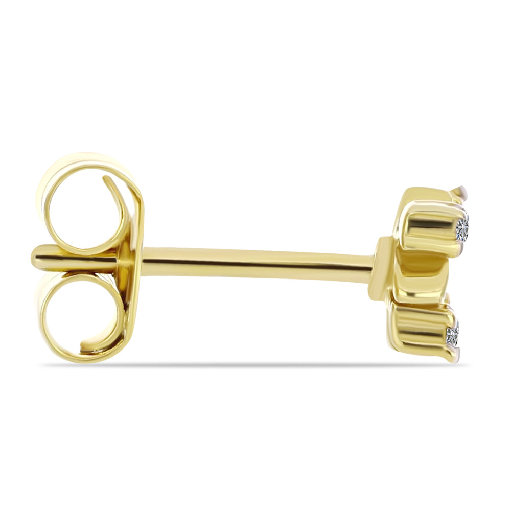 Pendientes de Plata Bañada en Oro con Diamante blanco