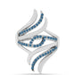 Anillo de Plata con Diamante Azul