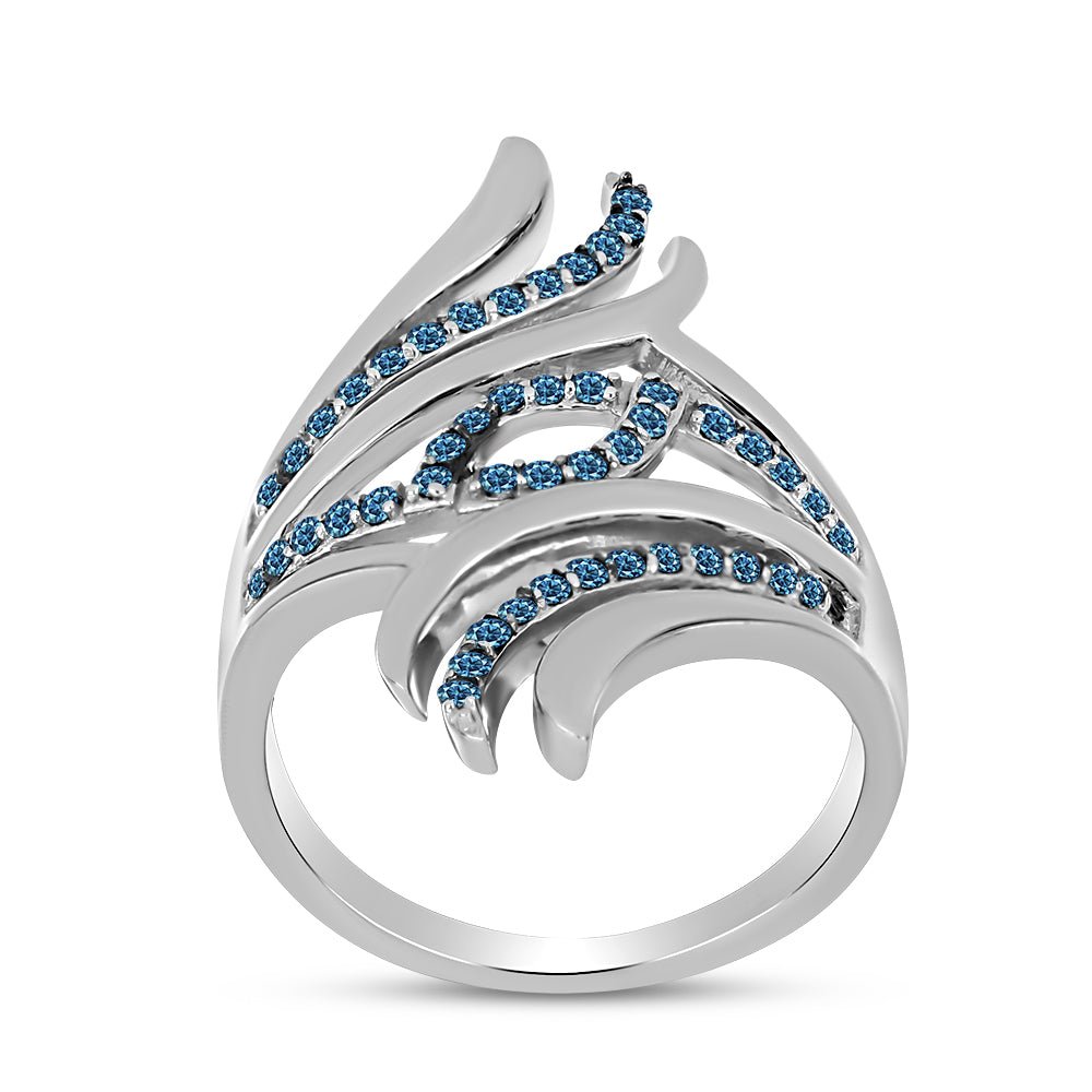 Anillo de Plata con Diamante Azul 3 