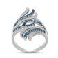 Anillo de Plata con Diamante Azul