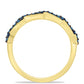 Anillo de Plata Bañada en Oro con Diamante Azul