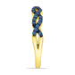 Anillo de Plata Bañada en Oro con Diamante Azul