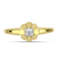 Anillo de Plata Bañada en Oro con Diamante blanco