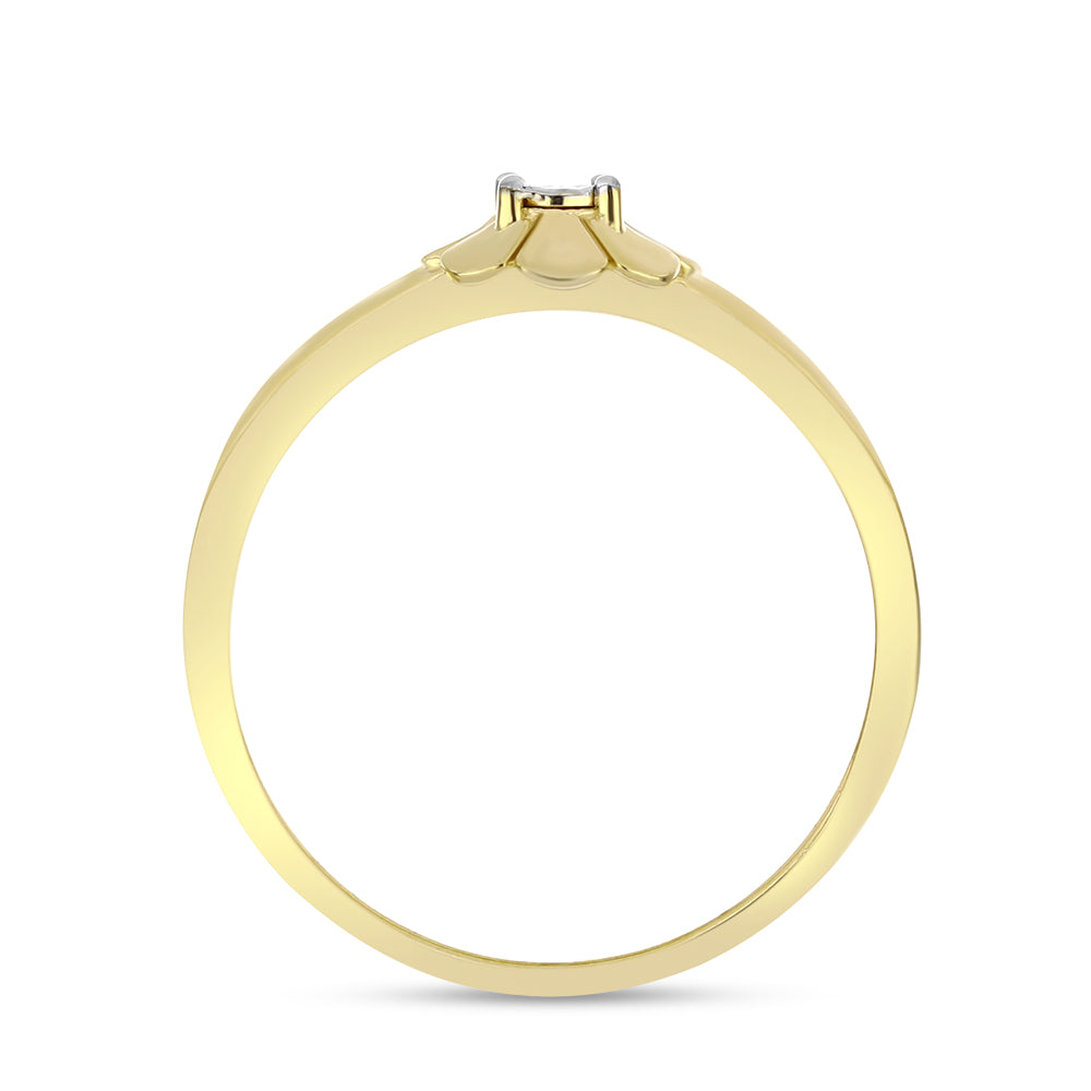 Anillo de Plata Bañada en Oro con Diamante blanco