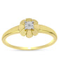 Anillo de Plata Bañada en Oro con Diamante blanco