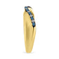 Anillo de Plata Bañada en Oro con Diamante Azul y Diamante blanco