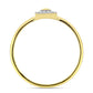 Anillo de Plata Bañada en Oro con Diamante Amarillo y Zircón blanco natural