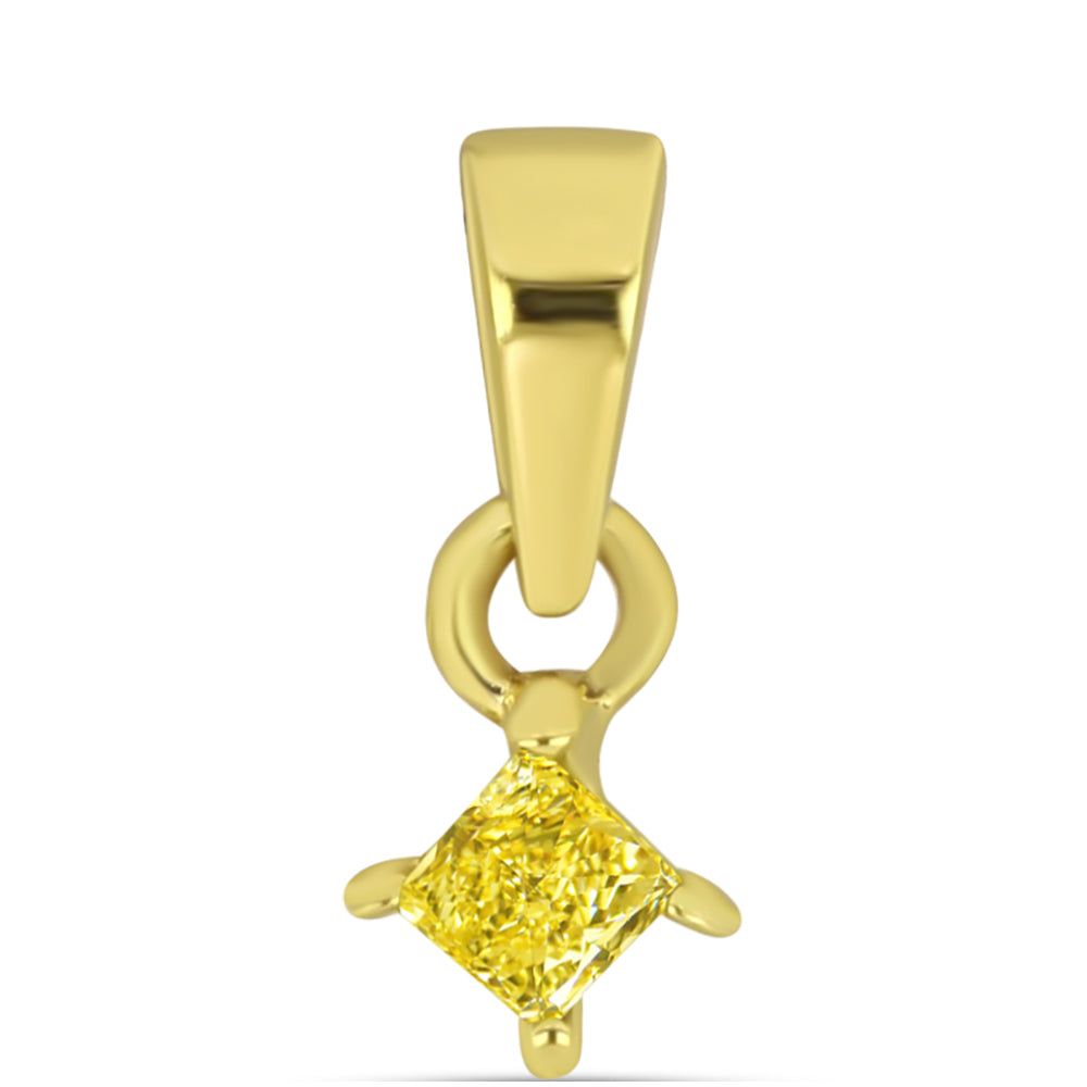 Collar de Plata Bañada en Oro con Diamante Amarillo 3 